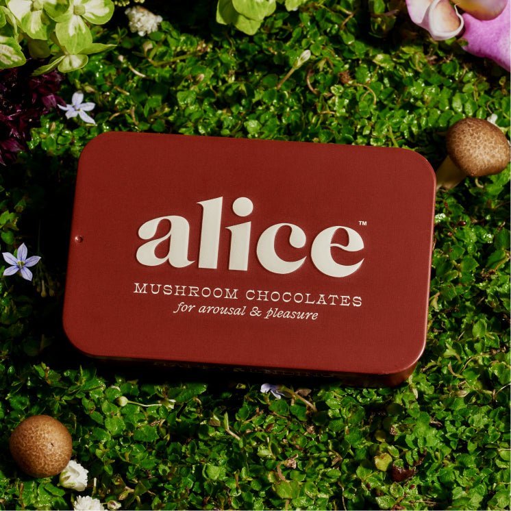 Alice Happy Ending functional mushroom chocolates