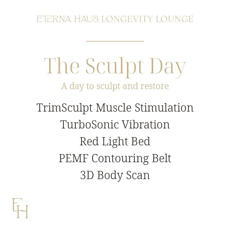 The Sculpt Day gift certificate: TrimSculpt Muscle Stimulation, TurboSonic Vibration, Red Light Bed, PEMF Contouring Belt, 3D Body Scan